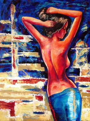David Smith; Spanish Nude, 2013, Original Painting Acrylic, 100 x 122 cm. Artwork description: 241  Woman, lady, beautiful, glamour, model, dancing,joy, love, spanish.      ...