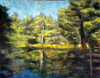 Dmitry Turovsky; Lake In Mohonk, 2014, Original Painting Oil, 2.5 x 2 feet. Artwork description: 241  lake in a forest ( at Mohonk Mountain Home, NY)   ...