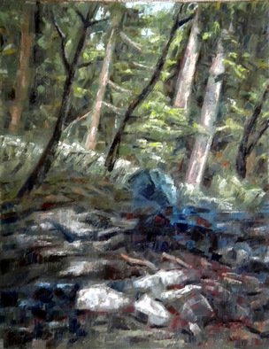 Dmitry Turovsky; Mohonk Waterfall, 2014, Original Painting Oil, 16 x 20 inches. Artwork description: 241  waterfall in the forest ( at Mohonk Mountain Home, NY)  ...