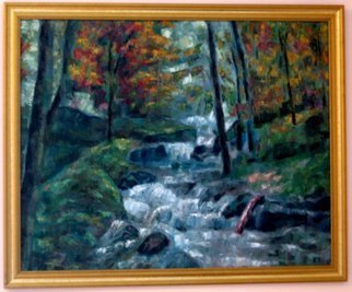 Dmitry Turovsky; Waterfall, 2014, Original Painting Oil, 2.5 x 2 feet. Artwork description: 241  waterfall in the forest ( Eastchester, NY) ...