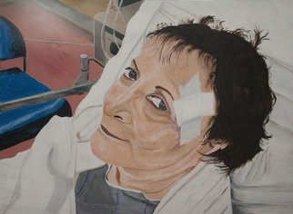 Isaac Levenbrown; Pedestrian Vs Auto, 2012, Original Painting Acrylic, 48 x 36 inches. Artwork description: 241  recovery, hospital, man, auto, suffering ...