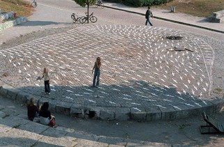 Raluca Spataru;  Parking Place For Angels, 2006, Original Other, 8 x 8 m. Artwork description: 241   Temporary  intervention in public space.location : Mauer Park. Berlin. 25 sept - 4 oct. 2006 ...