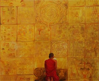 Ram Thorat; Knowing Your Self Within , 2011, Original Painting Acrylic, 58 x 48 inches. Artwork description: 241         Indian contemporary art, spiritual art, Buddha Paintings, painting on Buddha life,         ...