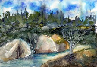 Randy Sprout; Point Lobos After The Fire, 2023, Original Painting, 12 x 9 inches. Artwork description: 241 9X12 Watercolor on  140 Fabriano ...