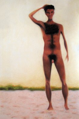 Rebeca Calvogomez; Felicidad II Man, 2010, Original Pastel, 30 x 20 inches. Artwork description: 241 Happiness, sometimes ephemeral, sometimes eternal; I find you in the sun, the sky, the wind, and the sand in all the smells, touches and visual caresses.      ...
