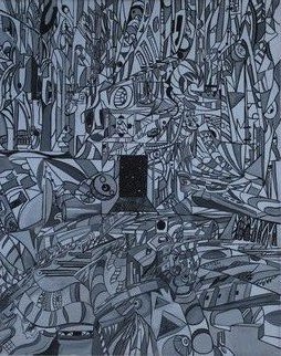 Reginald Williams; Innerverse, 2015, Original Painting Acrylic, 30 x 24 inches. Artwork description: 241  black, white, abstract, ...