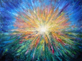 Richard Freer; Positivity, 2021, Original Painting Oil, 102 x 76 cm. Artwork description: 241 Explosion of texture and colour. ...