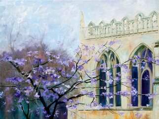 Richard Freer; Purple Blossom, 2023, Original Painting Oil, 80 x 60 cm. Artwork description: 241 Detail from Peterborough Cathedral. ...