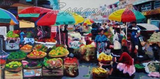 Rossana Currie; Chamula Market, 2013, Original Painting Oil, 48 x 24 inches. Artwork description: 241 Markets are an open window to the soul of societies. . . . ....