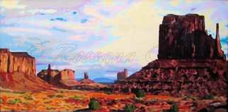 Rossana Currie; Left Mitten At MV, 2011, Original Painting Oil, 48 x 24 inches. Artwork description: 241   Visiting Monument Valley made me feel such a deep admiration and empathy with nature.Note: This painting is black metal framed....