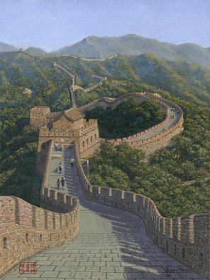 Richard Harpum; Great Wall Of China, Muti..., 2013, Original Painting Acrylic, 12 x 16 inches. Artwork description: 241  I have visited China many times, mostly on business, and have been fortunate enough to visit the Great Wall three times. My first visit was in 1999 when two work colleagues and I found ourselves in Beijing at a weekend. We decided to visit the Mutianyu Section ...
