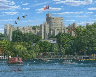 Richard Harpum; Windsor Castle From The R..., 2016, Original Printmaking Giclee, 20 x 16 inches. Artwork description: 241  This painting of Windsor Castle was another jigsaw puzzle commission for Jumbo Games Ltd. Before starting the painting, I visited Windsor and took a large number of photographs both inside and outside the Castle. The Castle tour is fantastic and highly recommended.The Castle is a royal ...