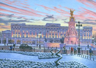 Richard Harpum; Winter Lights, Buckingham..., 2013, Original Painting Acrylic, 16 x 20 inches. Artwork description: 241  Buckingham Palace has served as the official London residence of Britain's sovereigns since 1837 and today is very much a working building, being the centrepiece and administrative headquarters of Her Majesty, Queen Elizabeth. Located in the City of Westminster, the Palace is huge with 775 rooms, ...