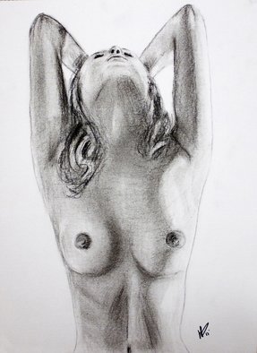 Ricardo Saraiva; Nude, 2015, Original Drawing Charcoal, 30 x 21 cm. Artwork description: 241 nude, pencil, woman, graphite, paper ...