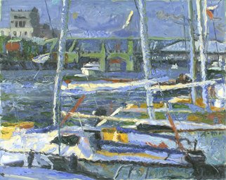 Robert Nizamov; Yachts, 2009, Original Painting Oil, 132 x 106 cm. Artwork description: 241 Yachts, sea, wind, regatta, sailing vessels, Boats ...