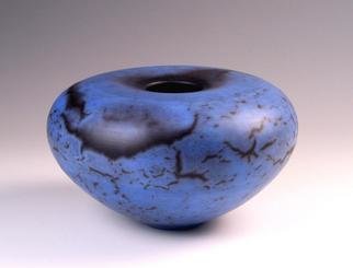 Roland Summer; Blue Vase, 1999, Original Ceramics Handbuilt, 40 x 28 cm. Artwork description: 241 Handbuilt and burnishedBlue Terra sigillata - Raku fired...