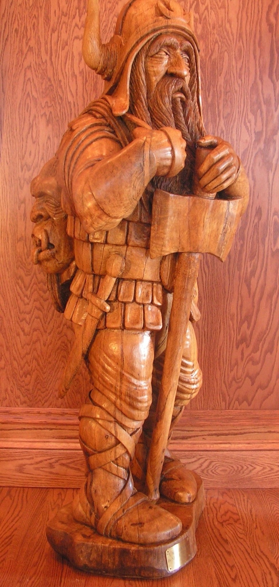 Ronald Smith; A Warrior Dwarf Is Never ..., 1997, Original sculpture wood, 24 x 60 inches. Artwork description: 241  A Warrior Dwarf is Never Too Old , Sculpture, wood, fantasy, Tolkien, mythology, figurative, representational...