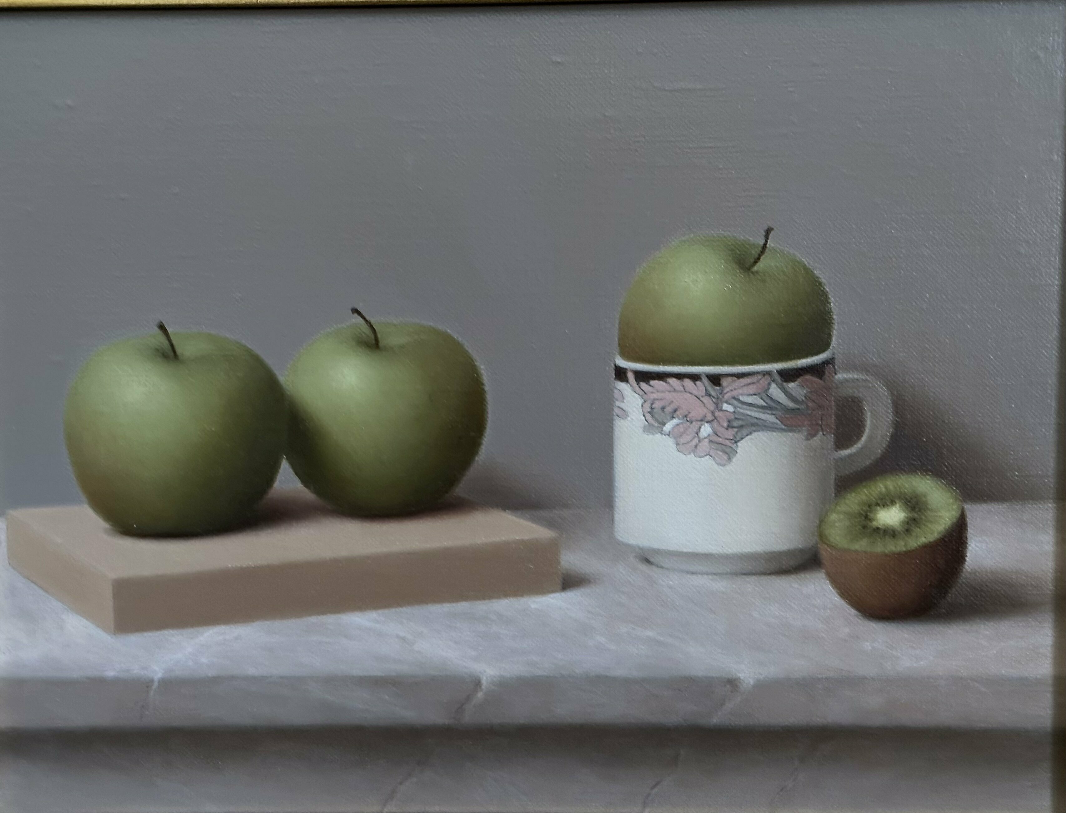 Ronald Weisberg; Apples 2, 2017, Original Painting Oil, 12 x 9 inches. Artwork description: 241 apple, still life, oil painting, realism, kiwi...