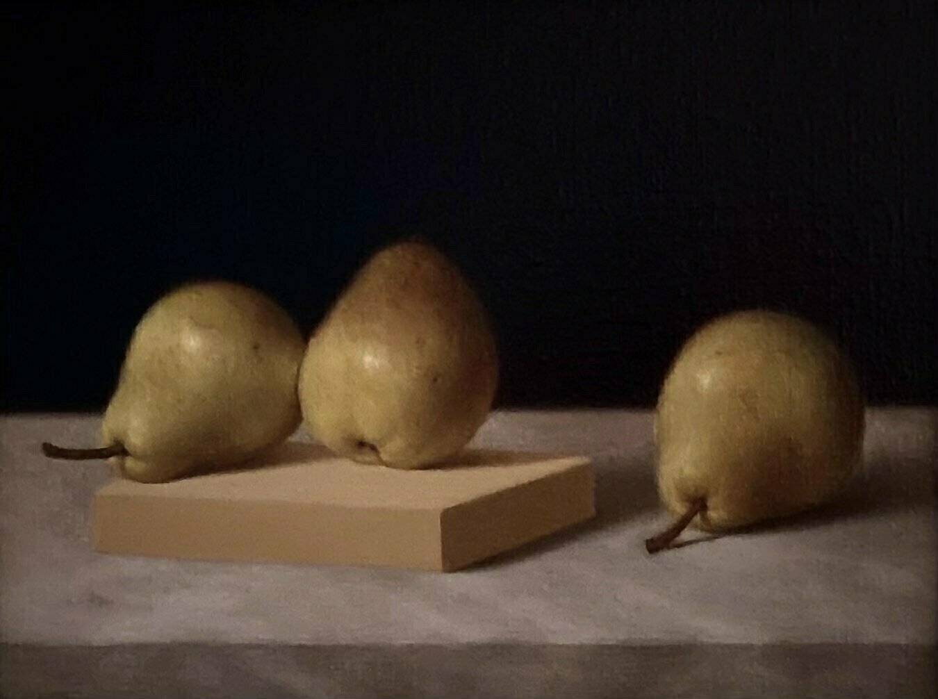 Ronald Weisberg; Pears 1, 2017, Original Painting Oil, 12 x 9 inches. 