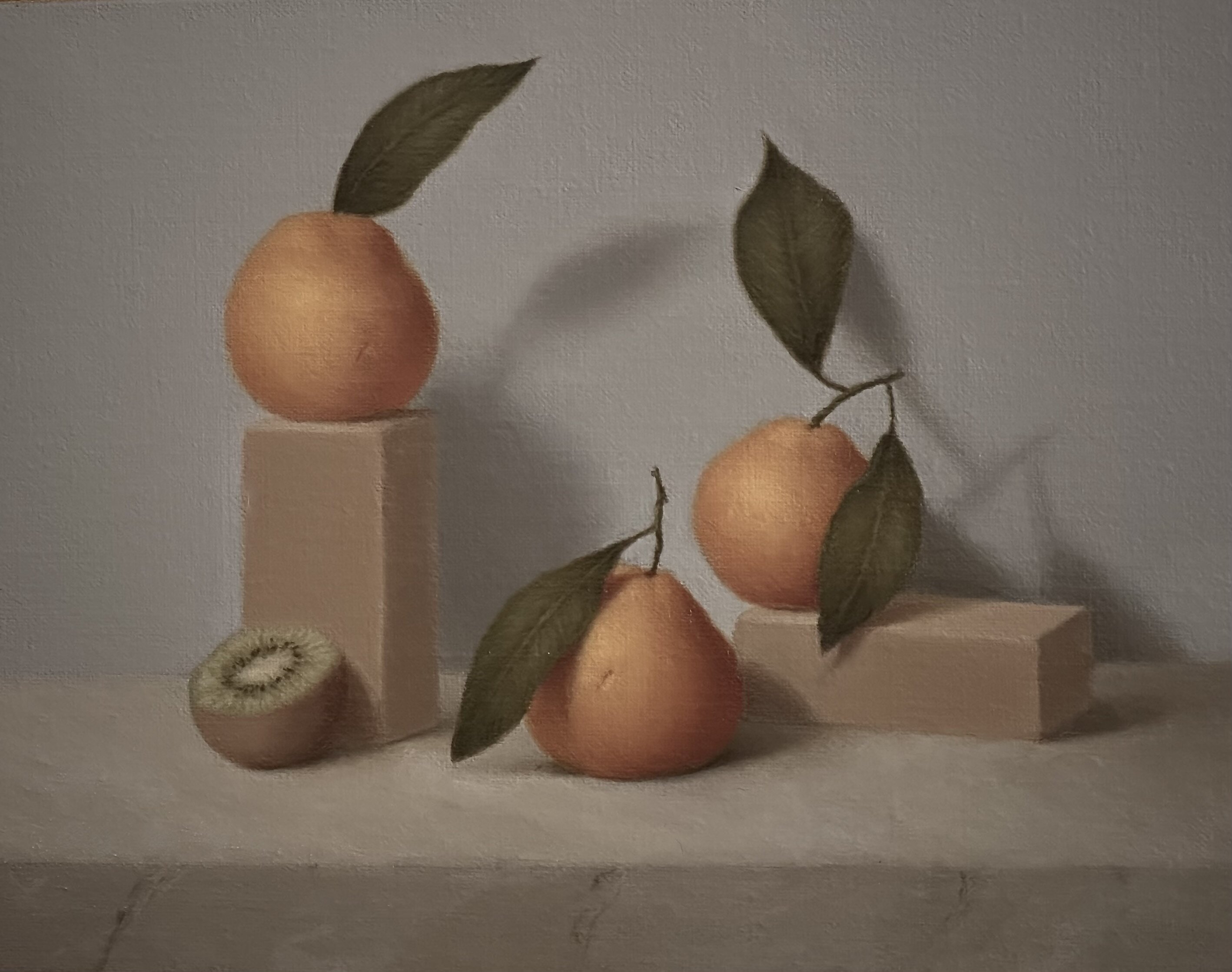 Ronald Weisberg; Persimmon, 2018, Original Painting Oil, 12 x 10 inches. Artwork description: 241 Don t see these fruits that often so I frequently create a painting with them as the subject...