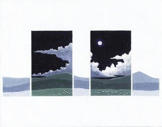 Ron Wilkinson; Another Flock By Night, 2002, Original Painting Acrylic, 12 x 8 inches. Artwork description: 241 Another of the night series in acrylic.Now located in Surrey UK...