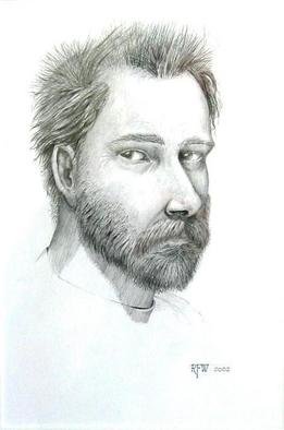 Ron Wilkinson; Self Portrait, 2002, Original Drawing Pencil, 10 x 14 inches. 
