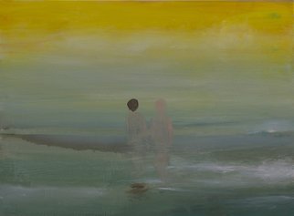 Alexandra Rozenman; Just Us, 2014, Original Painting Oil, 40 x 30 inches. Artwork description: 241 In this 40x30  oil canvas you can feel the tenderness and understanding of two people in the picture. It is soft, foggy, spiritual, lovely with bright yellow sun coming through clouds. ...