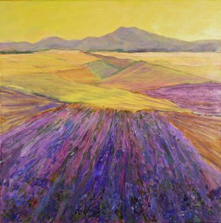 Roz Zinns; Lavender, 2010, Original Painting Acrylic, 20 x 20 inches. Artwork description: 241  Lavender fields in France ...