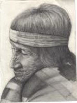 Reinhardt Hollstein; Lost Tribe, 2005, Original Drawing Pencil, 8 x 11 inches. Artwork description: 241 Portrait of a Souix Indian....