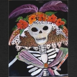 Ruth Olivar Millan; El Dia De Los Muertos, 2010, Original Painting Acrylic, 18 x 24 inches. Artwork description: 241   El dia de los Muertos. . . . day of the Dead. This image made popular my the political activitiest of Mexico. Katrina is a mythical figure in Mexican and Early California literature ...