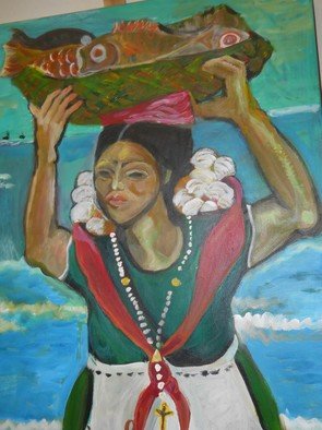 Ruth Olivar Millan; Women At  Work, 2010, Original Painting Acrylic, 18 x 24 inches. Artwork description: 241   Brillant acrylic color in an international perspective in the style of the great muralists. ...