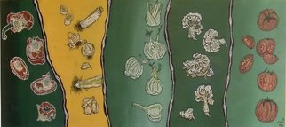 Sabrina Bianco; Vegetables, 2011, Original Painting Acrylic, 80 x 25 cm. Artwork description: 241   Acrylic painting showing different vegetables typical of the winter season  ...