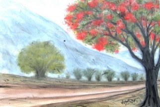 Sadek Ali; Nature, 2009, Original Watercolor, 56 x 38 cm. 