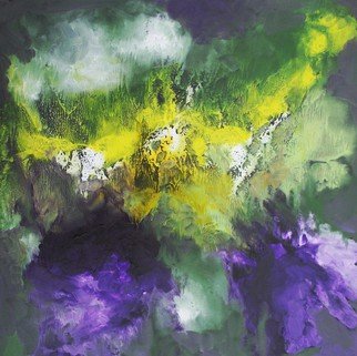Louis Pretorius; At The Beginning, 2014, Original Painting Oil, 40 x 40 cm. Artwork description: 241      clouds, light, blue, yellow      ...