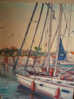 Nermin Alpar; Boat, 2009, Original Painting Oil, 55 x 45 cm. 