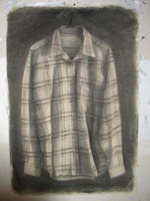 Salvatore Victor;  Stripedshirt, 2005, Original Drawing Charcoal, 30 x 40 inches. Artwork description: 241 charcoal on rives b. f. k...