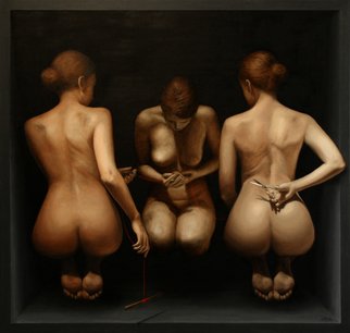 Sampo Kaikkonen; Three Fates, 2005, Original Painting Oil, 130 x 130 cm. 