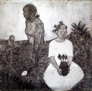 Sana Elbashir; Black And  White, 2002, Original Drawing Charcoal, 150 x 150 cm. Artwork description: 241 it' s one of my professional drawing...