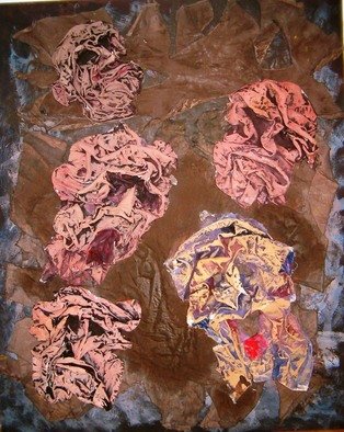 Umit Ozkanli; Five Grotesk Head, 2007, Original Mixed Media, 80 x 100 cm. 