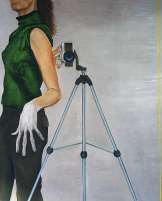 Sandra Maarhuis; No Title 1, 2008, Original Painting Oil,  100 cm. Artwork description: 241  Selfportrait ...