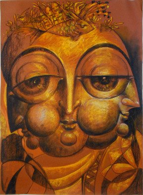 Saumya Bandyopadhyay; Three Sixty Degree Positive, 2015, Original Painting Acrylic, 22 x 28 inches. 