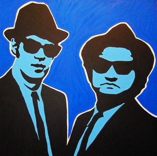 David Mihaly; Blues Brothers, 2009, Original Painting Acrylic, 20 x 20 inches. Artwork description: 241  Blues Brothers ...
