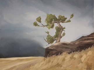 Scott Mackenzie; Looking West, 2020, Original Painting Oil, 40 x 30 inches. Artwork description: 241 Looking West features an ancient Limber Pine perched atop a rocky outcrop, weathered through the years but still standing tall overlooking the mountains. ...