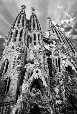 Stef Dorin; Sagrada Familia, 2005, Original Photography Black and White, 20 x 30 inches. Artwork description: 241     Selling limited edition photographs- each print is signed and numbered verso and delivered unframed and unmated. I ship all prints, ( along with a certificate of authenticity) , rolled, in a heavy duty shipping tube fully insured. If you like to see more of my work please visit 
