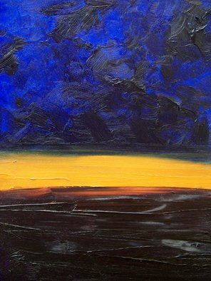 Sergey Bezhinets; Desert Planes, 2007, Original Painting Oil, 14 x 18 inches. Artwork description: 241    landscape, abstract, bold, color, blue, plains, storm, clouds   ...