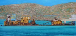 Steven Fleit; St Martin Shipwreck El Maud, 2015, Original Painting Acrylic, 48 x 24 inches. Artwork description: 241 Shipwreck  1999  of the El Maud off the coast of Marigot, St. Martin. Removed 2017. shipwreck, st. martin, caribbean...