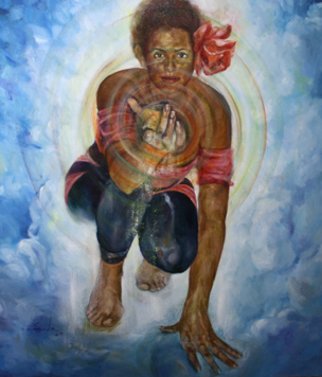 Sheila Fraga; Charity, 2009, Original Painting Oil, 45 x 41 inches. Artwork description: 241  selfportrait ...