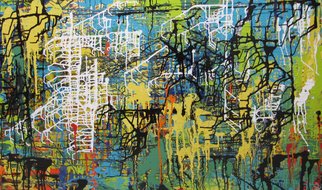 Shelley Heffler; A Joyous Path, 2013, Original Painting Acrylic, 48 x 36 inches. Artwork description: 241    Abstract landscape, urban, environment, digital, map, geometric, organic, linear, colorful    ...