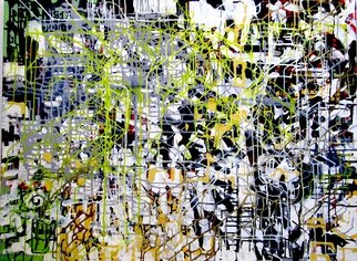 Shelley Heffler; A To B, 2013, Original Painting Acrylic, 48 x 36 inches. Artwork description: 241  Abstract landscape, urban, environment, digital, map, geometric, organic, linear, colorful  ...
