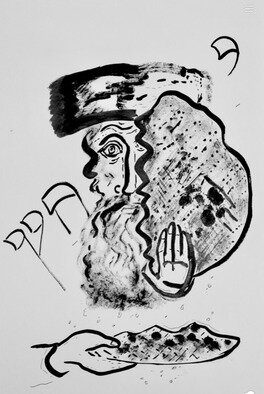 Shoshannah Brombacher, 'Dividing The Matzah', 2012, original Drawing Pencil, 12 x 18  cm. Artwork description: 1758 I have written and illustrated a complete Haggadah, in black and white. The drawings can be bought separately, or the complete Haggadah can be bough and dedicated to a loved one. Please contact me for more information. ...